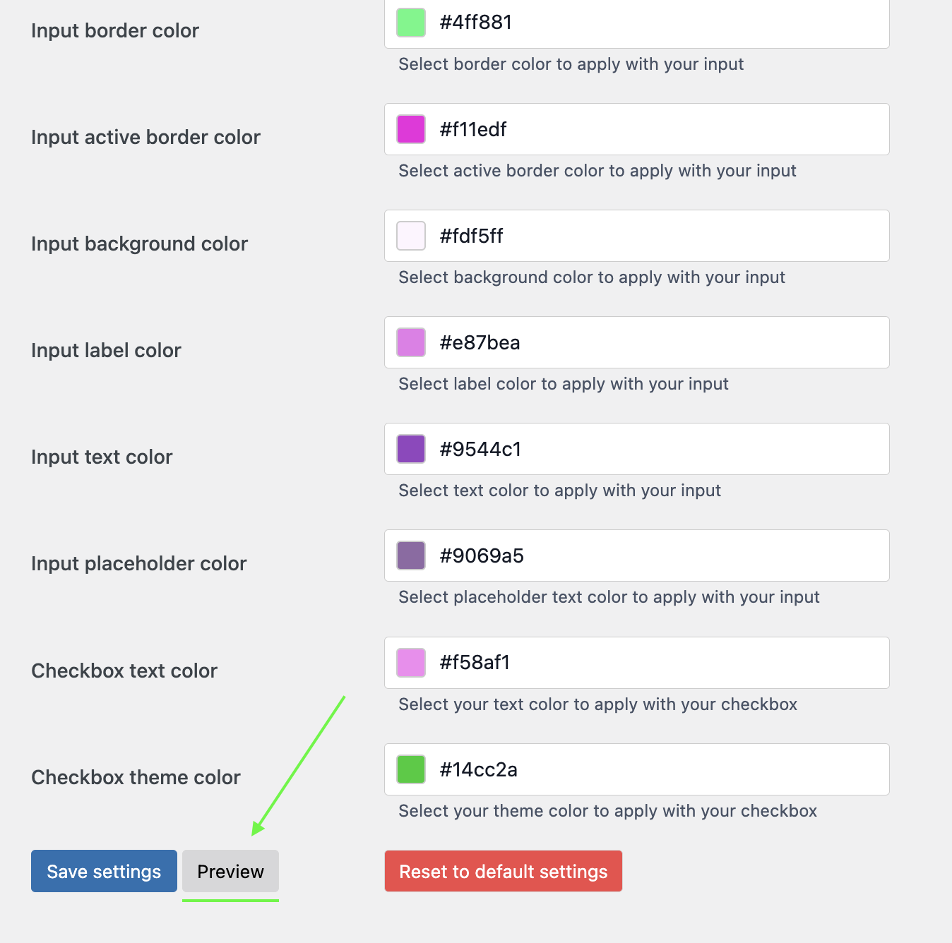 Form customization interface